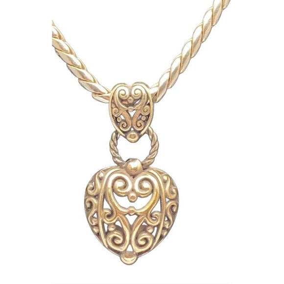 Brighton Silver-Tone Heart Pendant Necklace 1pc 63.2g - Picture 2 of 4